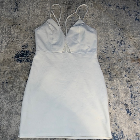 TOBI Alesha Ivory white bodycon mini dress Sz S - Picture 2 of 8